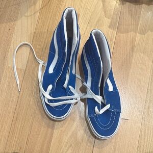 Vans Blue and White High-Top Sneakers